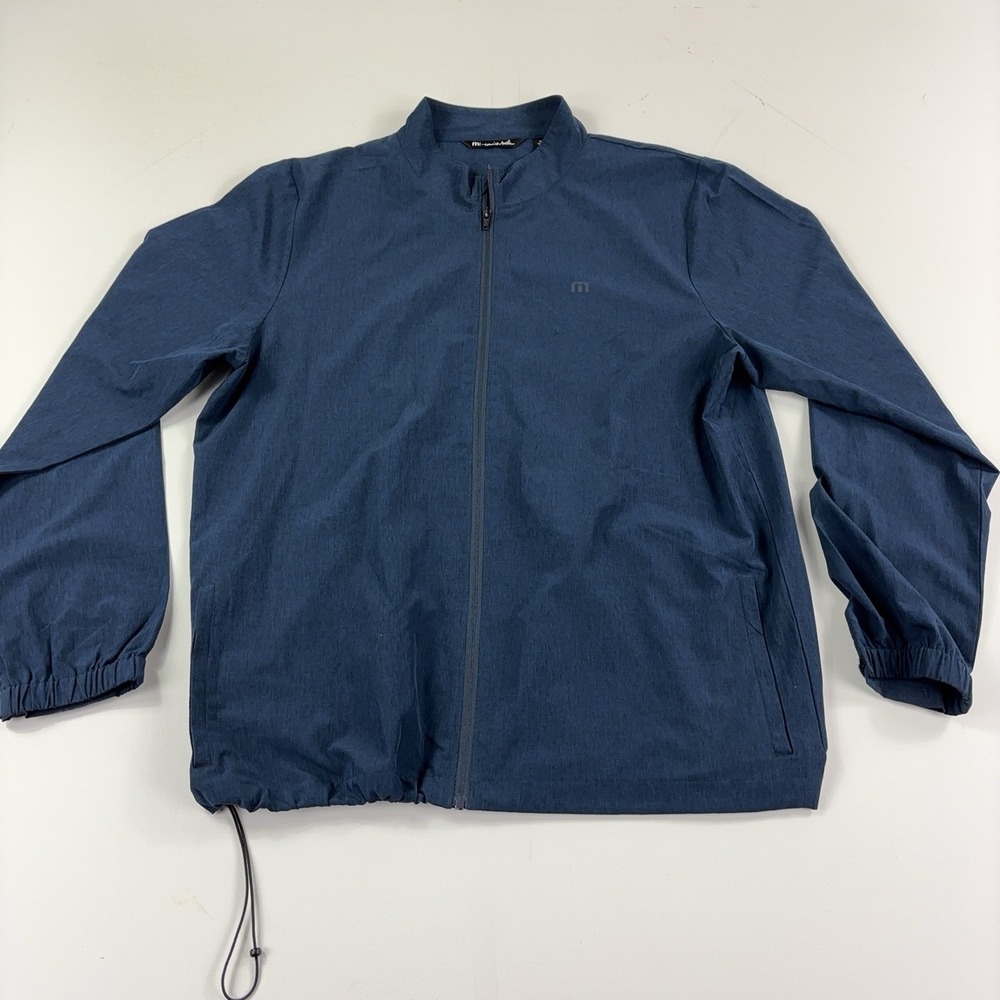 TravisMathew Jacket Mens XL Blue Full Zip Lightweight Stretch Windbreaker Golf
